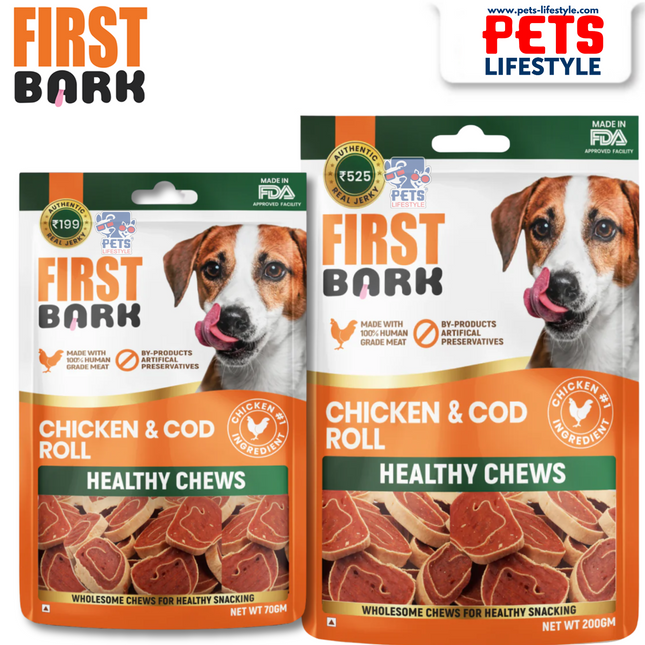 First Bark Chicken Cod Roll Dog Treats Healthy Chews