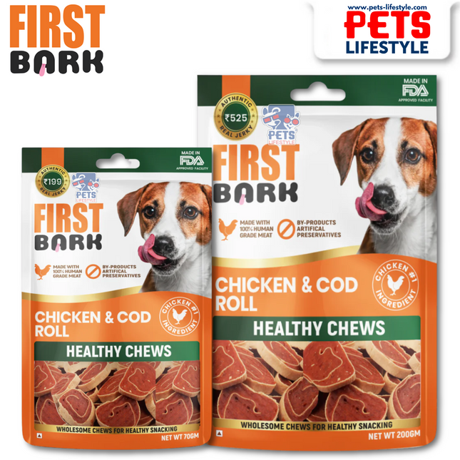 First Bark Chicken Cod Roll Dog Treats