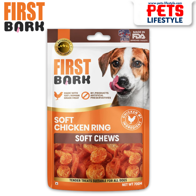 First Bark Soft Chicken Ring Soft Chews (70g)