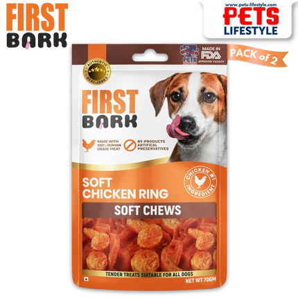 First Bark Soft Chicken Ring Soft Chews (70g)