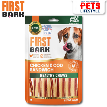 First Bark Chicken & Cod Sandwich Dog Treats Healthy Chews