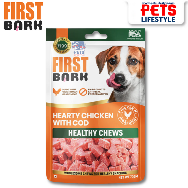 First Bark Hearty Chicken with Cod Jerky Dog Treat Healthy Chews