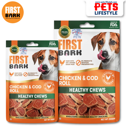 First Bark Chicken Cod Roll Dog Treats