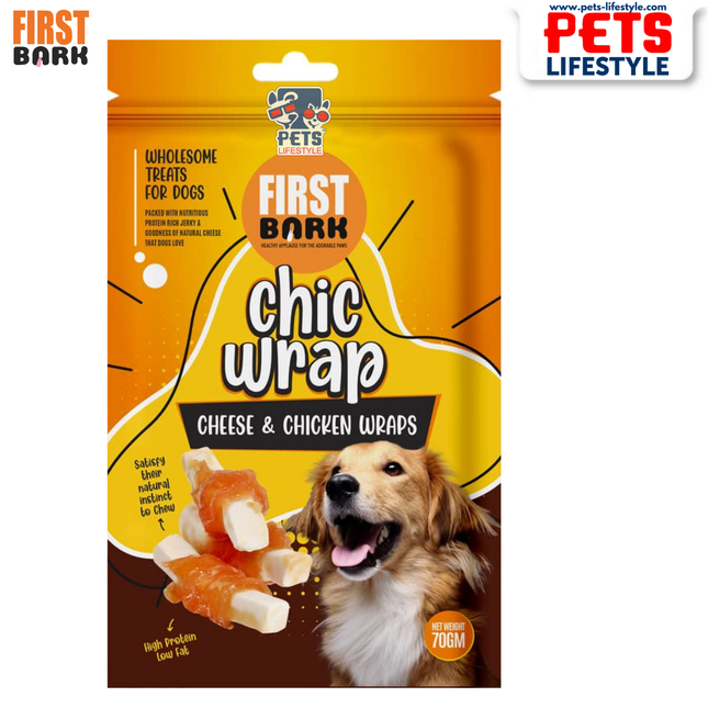 First Bark Chic Wrap Cheese & Chicken Wraps Flavour-70g