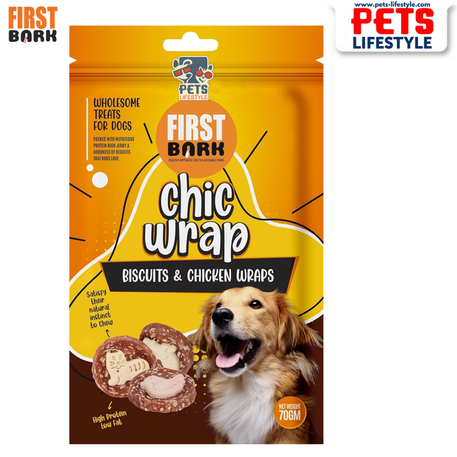 First Bark Chic Wrap Biscuits & Chicken Wraps Flavour-70g