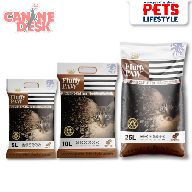 Fluffy PAW  Coffee Scented Cat Litter – Fast Clumping, Dust-Free