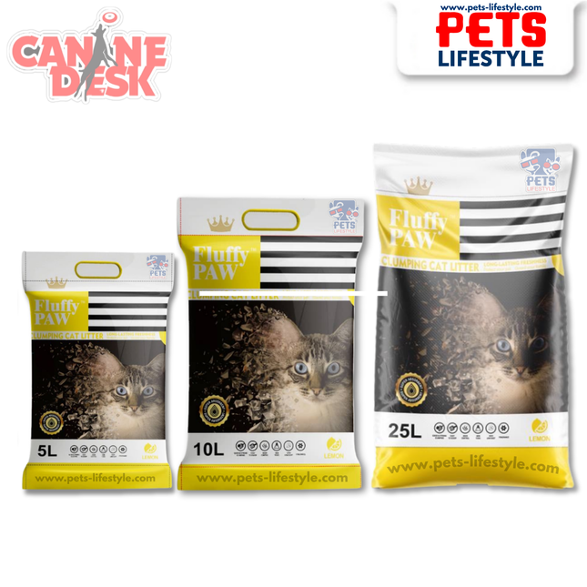 Fluffy PAW Lemon Scented  Cat Litter – Clumping, Odor Control, Dust-Free