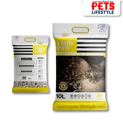 Fluffy PAW Lemon Scented  Cat Litter – Clumping, Odor Control, Dust-Free