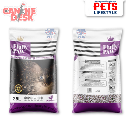 Fluffy PAW  Lavender Scented Cat Litter – Fast Clumping, Dust-Free