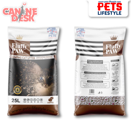 Fluffy PAW  Coffee Scented Cat Litter – Fast Clumping, Dust-Free