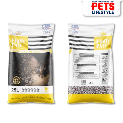 Fluffy PAW Lemon Scented  Cat Litter – Clumping, Odor Control, Dust-Free