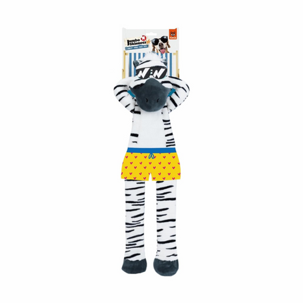 Fofos Jumbo Safari Zebra Plush Dog Toy, Black & White