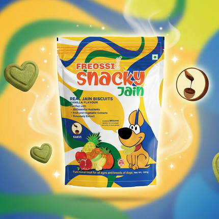 Freossi Snacky Jain vegetarian dog biscuit close up