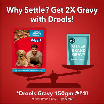 Drools Adult Wet Dog Food Real Chicken & Liver Chunks (6 x 150g)