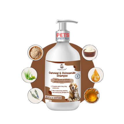 Furry Fam Oatmeal & Chitosanide Shampoo for Pets (Dogs & Cats) 250 ml