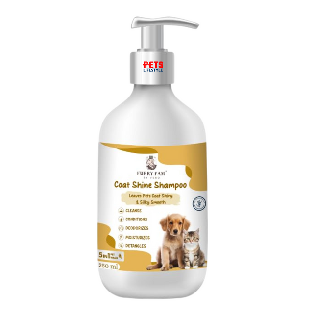 Furry Fam Coat Shine Shampoo for Pets (Dogs & Cats) 250 ml