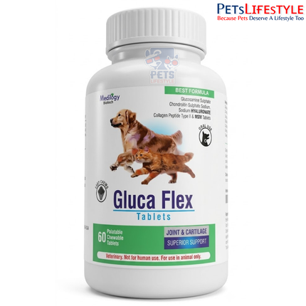 Gluca Flex Joint & Cartilage Support Tablets for Dogs & Cats – 60 Tablets