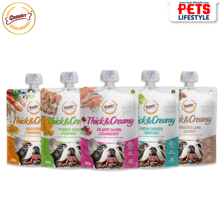 Gnawlers Thick & Creamy Dog Treats Collection – 100g Pouches Lickable