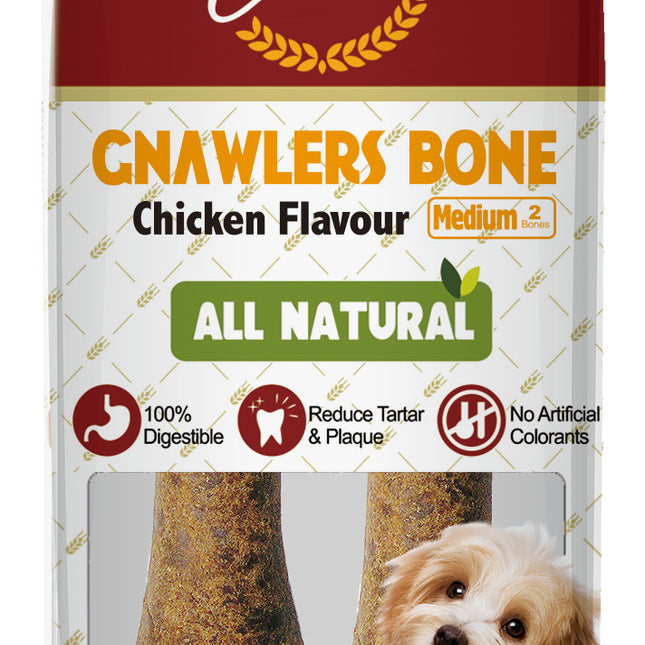 Gnawlers All Natural Chicken Bone, Large, 90 g (4.5" Inch)