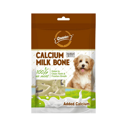 Gnawlers Calcium Milk Bones, Medium 12 Pieces, 270g