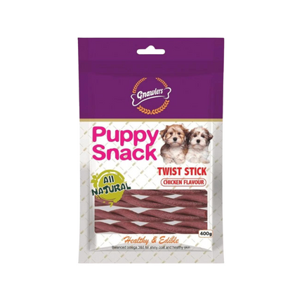 Gnawlers Puppy Snack Twist Stick Chicken Flavoured Dog Treats