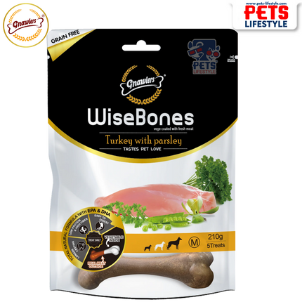 WiseBones Gnawlers Turkey with Parsley, 200 g