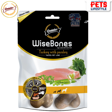 WiseBones Gnawlers Turkey with Parsley, 200 g