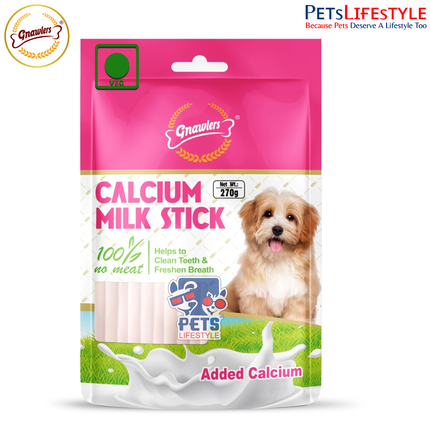 Gnawlers Calcium Milk Stick 100% veg Dog Treat