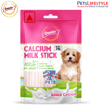 Gnawlers Calcium Milk Stick Dog Treat 270g Non-Veg