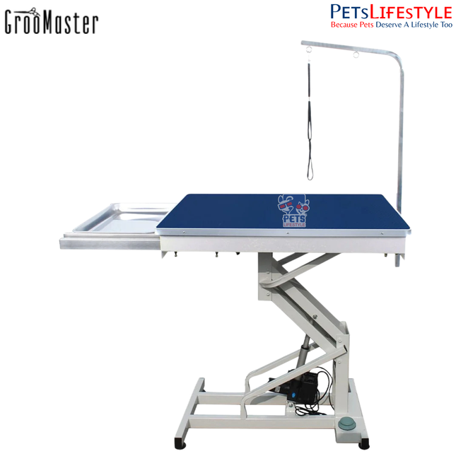 Groo Master N-106A Electric Grooming Table – Compact Foot-Lift Table with Extendable Tool Slide