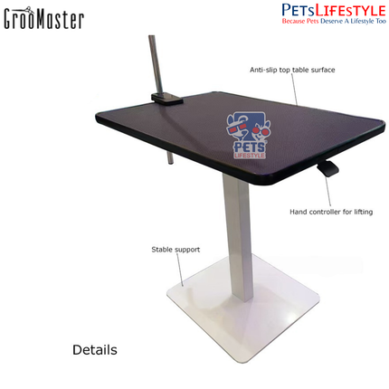 Groo Master N-210 Air Pump Grooming Table – Easy-Lift Stable Silicone-Top Table