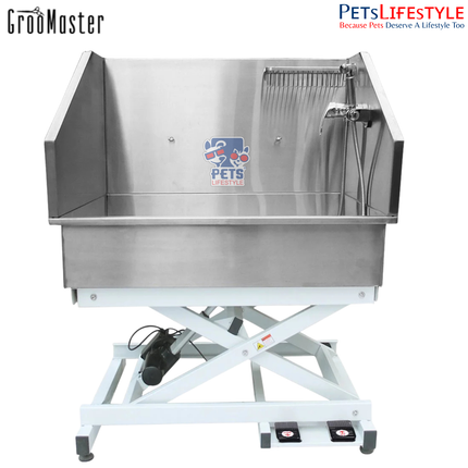 Groo Master H-905E Stainless Steel Electric Lifting Tub – Small Breed Grooming Bath Tub