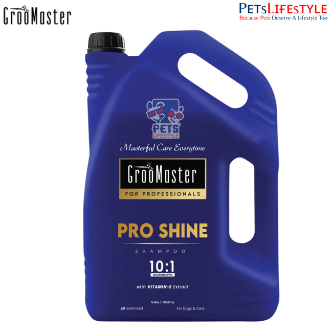 GrooMaster Pro Shine Shampoo – 5L | Professional 10:1 Shine-Enhancing Coat Brightening Formula