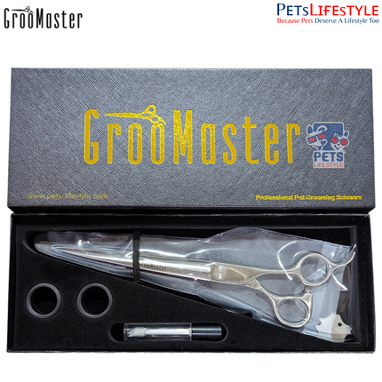Groo Master 8" Straight Shears – Japanese 440C Steel Professional Grooming Scissors