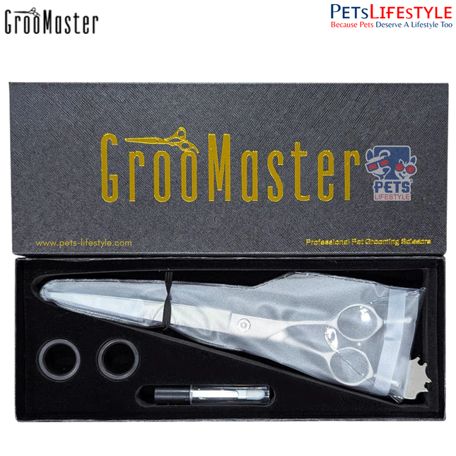 Groo Master 8" Curved Shears – Japanese 440C Steel Sculpting Grooming Scissors