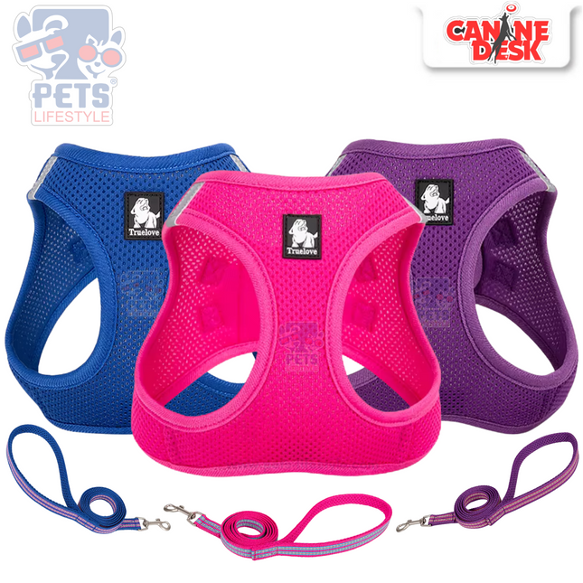 Truelove Mesh Reflective Harness & Leash Set – Breathable, Adjustable, Comfortable