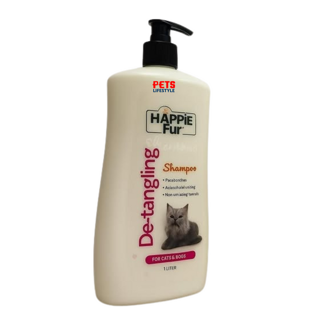 Happie Fur De-Tangling Shampoo for Cats & Dogs (1 Liter)
