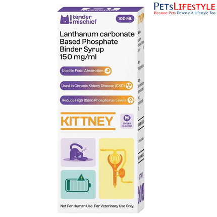 KITTNEY Syrup Lanthanum Carbonate Phosphate Binder for Cats Kidney Support