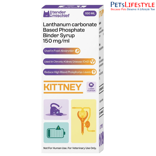 KITTNEY Syrup Lanthanum Carbonate Phosphate Binder for Cats Kidney Support