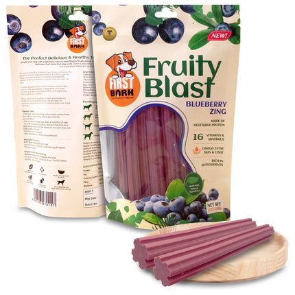 First Bark Fruity Blast Dog Treat Blueberry Zing-225g
