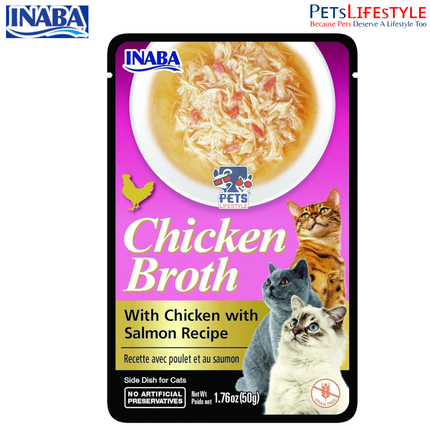 Inaba Chicken & Salmon Broth Treat for Cats – 50g