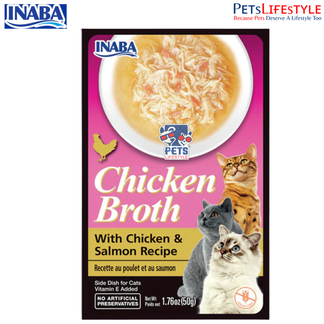 Inaba Chicken & Salmon Broth Treat for Cats – 50g