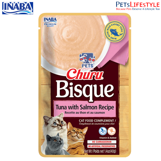 Inaba Churu Bisque Tuna with Salmon Cat Treat – 40g