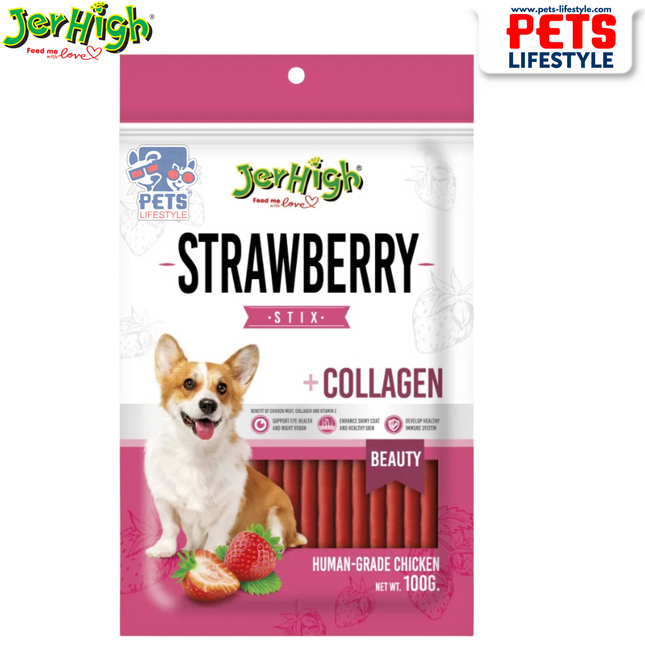 Jerhigh Strawberry Stix, Puppies and Adult Dog Treats