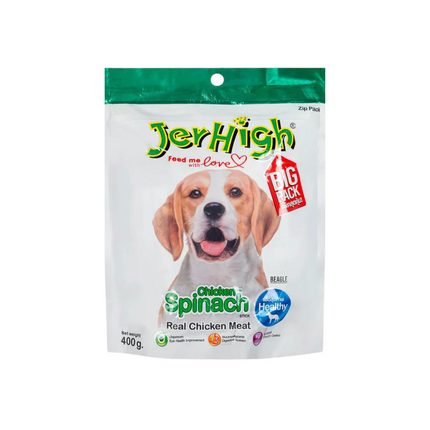 JerHigh Spinach Stick Dog Treats with Real Chicken Meat