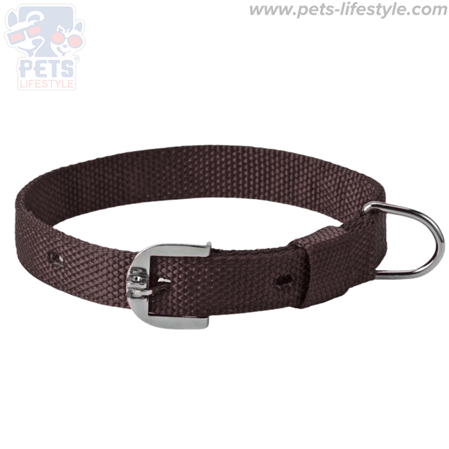 Kennel Nylon Dog Collar – Durable, Adjustable & Comfortable (Brown)