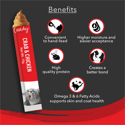 Kitty Yums Creamy Lickable Crab & Chicken Cat Treat (15g x24)