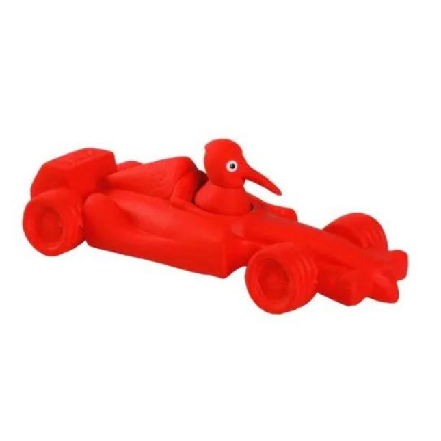 Kiwi Walker Latex Formula Dog Toy Red Racing Car for Dogs & Puppies