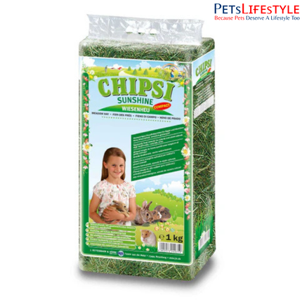 JRS Chipsi Sunshine Meadow Hay 1kg – Natural High Fibre Hay for Small Animals