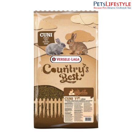 Versele Laga Country’s Best Cuni Fit Plus Rabbit Food 5kg – Fibre-Rich Pellet with Florastimul